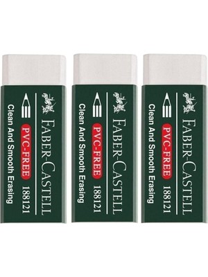 Leaf Shop Castell Pvc Free No:20 Büyük Boy Beyaz Silgi 3 Lü