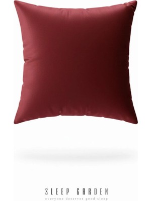 Sleep Garden Erguvan Serisi Kadife Bordo Taşlı Dekoratif Kırlent 45X45