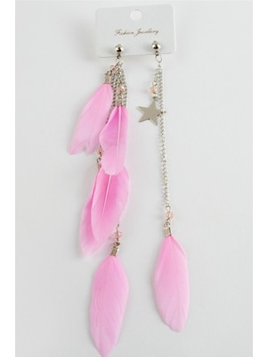 SiHako Yıldız Kristal Tüylü Küpe