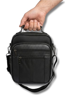 Tarzbu Siyah Renk Deri Ayarlanabilir Askılı El ve Omuz Erkek Çantası TARZCAN15632