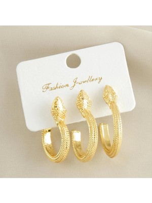 SiHako 3 Adet Yılan Halka Küpe