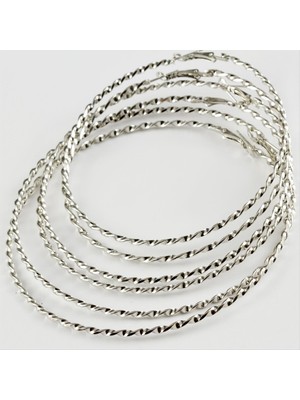 SiHako 6 Adet Yeni Sezon Burgulu Metal Halka Küpe Büyük 8-9-10 cm