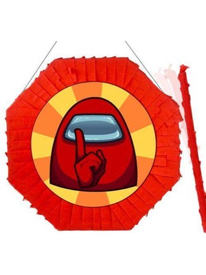 Parti Show Among Us Pinyata Kırmızı 42 cm Sopası