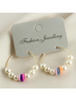 SiHako Fimo Inci Boncuk Halka Küpe 2,5 cm