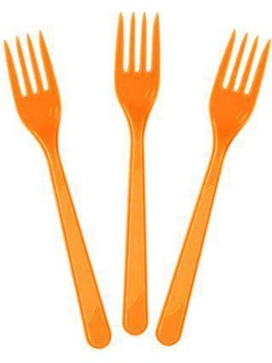 Parti Show Turuncu Plastik Çatal Lüks (25 Adet)