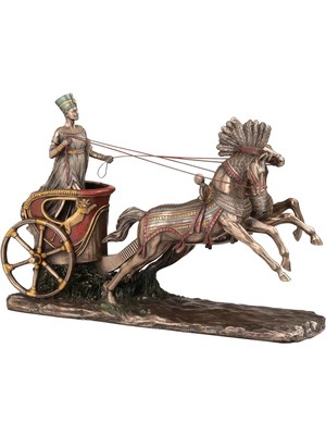 Rakun Home Antik Mısır Serisi: Kraliçe Nefertiti ve Atlı Savaş Arabası Heykeli