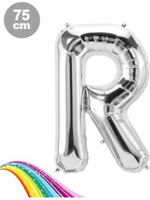 Parti Show R - Harfi Folyo Balon Gümüş (75 Cm)