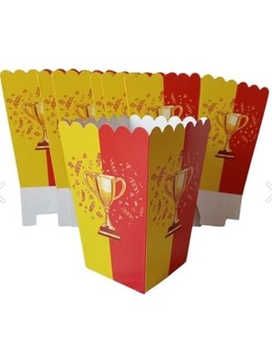 Data Store Partinity Sarı Kırmızı Aslan Temalı Popcorn Kutusu, 8'li Set, Doğum Günü Parti Malzemesi