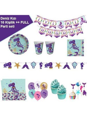 Parti Show Deniz Kızı 16 Kişilik ++ Parti Seti
