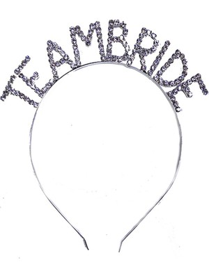 Kristal Taşlı Gümüş Renk Team Bride Gelin Tacı Midastech