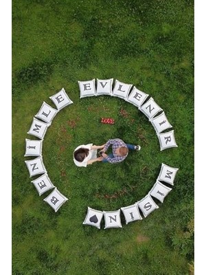 Data Store Harfli Kırlent Kılıfı Kadife 43X43 cm Çift Taraflı O Harfi Kedi Desenli Evlilik Teklifi Doğum Günü