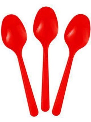Parti Show Kırmızı Plastik Kaşık Lüks (25 Adet)