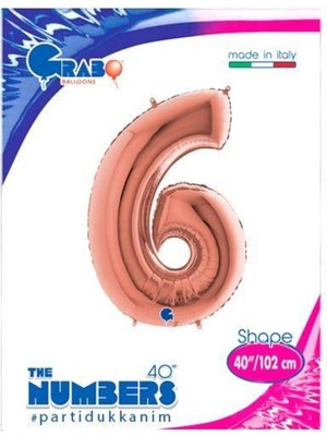 Parti Show 6 Rakam Folyo Balon Rose Gold (100X70 Cm)