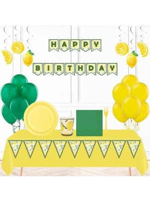 Parti Show Limon Temalı 8 Kişilik Ekonomik Parti Seti
