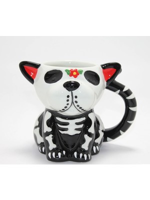 Zenvia Day Of The Dead Köpek Figürlü 3D Kabartmalı Porselen Kupa
