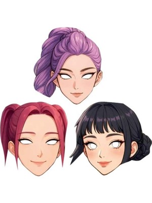 Parti Show K-Pop Huntr/x 6'lı Kağıt Maske