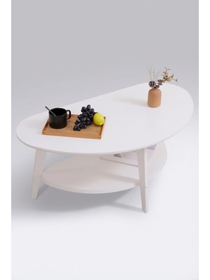 Modern Oval Orta Sehpa | Alt Raflı Salon Sehpası | Minimal & Şık Tasarım