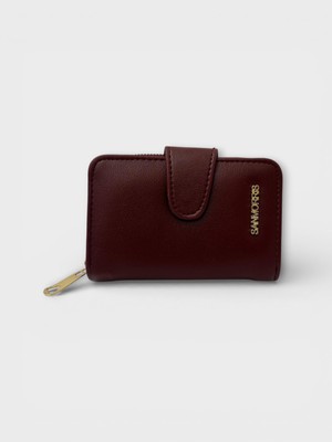 Sanmorris Kadın Suni Deri Fermuarlı ve Çıtçıt Bölmeli Şık Cüzdan