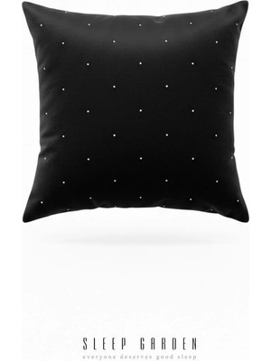 Sleep Garden Erguvan Serisi Kadife Siyah Taşlı Dekoratif Kırlent 45X45
