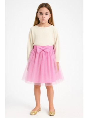 Esila Kids Kız Çocuk Etek Simli Tüllü 4-14 Yaş