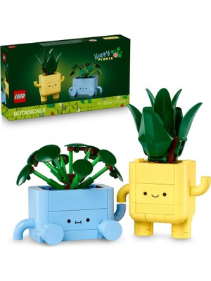 LEGO Botanicals Mutlu Bitkiler 10349 - Renkli Saksılar ile Dracaena ve Para Çiçeği Içeren Sevgililer Günü'ne Özel Yaratıcı Dekoratif Çiçek Yapım Seti (217 Parça)