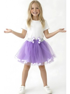 Esila Kids Kız Çocuk Etek Ponponlu Şık Etek