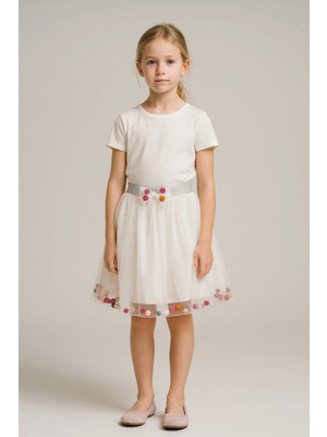 Esila Kids Kız Çocuk Etek Ponponlu Şık Etek