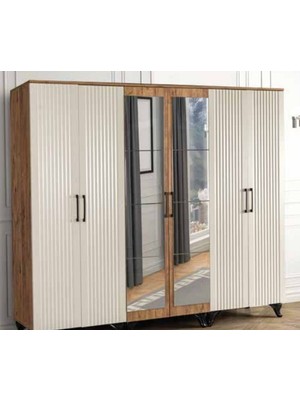 Yuvaset Home Verda 6 Kapılı Aynalı Gardırop