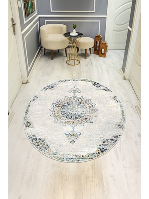 Dolce Mariee Dijital Baskı Eskitme Desenli Kaymaz Taban Halı H0354