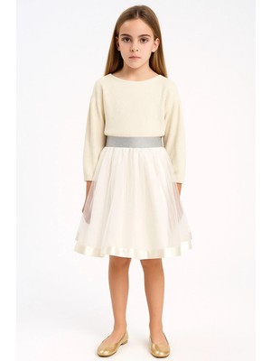 Esila Kids Kız Çocuk Etek Beyaz Renkli 4-9 Yaş