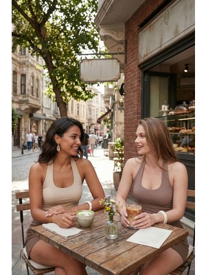 Lela Slim Fit Halter Yaka Sırt Dekolteli Ikili Paket Bluz Bayan Bluz 5866664