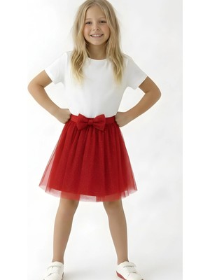 Esila Kids Kız Çocuk Etek Simli Tüllü 4-14 Yaş