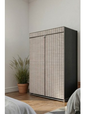 Reyo Prado Ekose Çelik Profilli Portatif Bez Dolap