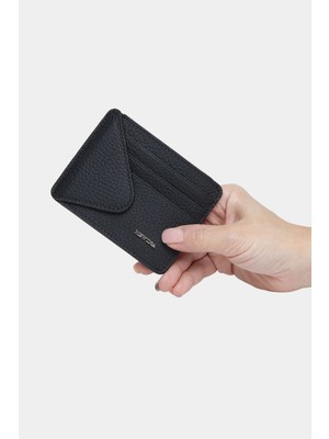 Massarelli Rewina x Hakiki Deri Kadın Cüzdan ve Kartlık Siyah MCZ9111