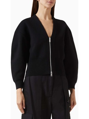 3.1 Phillip Lim V Yaka Fermuarlı Premium %100 Pamuk Kadın Hırka