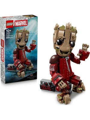 LEGO Marvel Yağmacı Tulumlu Groot 76341-10 Yaş ve Üzeri Çocuklar Için 3 LEGO Minifigürü, 2 Mermi Atıcı, 4 Eklemli Dokunaç ve 2 Askı Içeren Yaratıcı Oyuncak Yapım Seti, Hediye Fikri (6