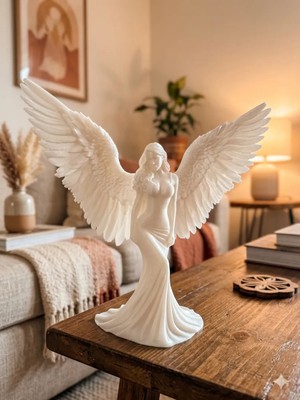 Dekoratif Büyük Kanatlı Melek Figürü