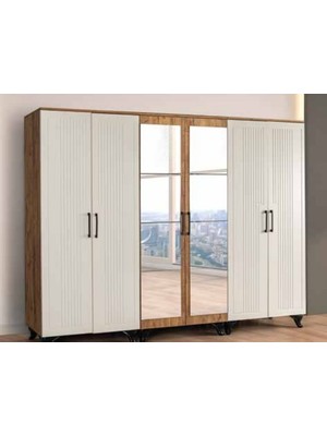 Yuvaset Home Efe 6 Kapılı Aynalı Gardırop