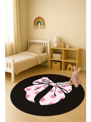 Dolce Mariee Dijital Baskı Kurdele Desenli Kaymaz Taban Çocuk ve Genç Odası Halısı H0348