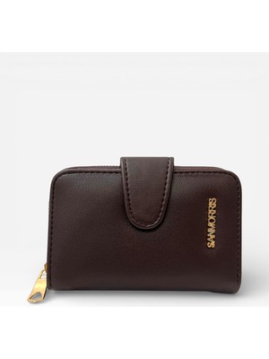 Sanmorris Kadın Suni Deri Fermuarlı ve Çıtçıt Bölmeli Şık Cüzdan