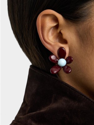 Parfois Resin Iki Renkli Çiçek Küpe