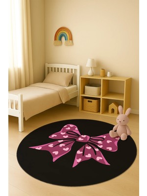 Dolce Mariee Dijital Baskı Kurdele Desenli Kaymaz Taban Çocuk ve Genç Odası Halısı H0349