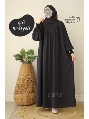 Asilnur Sema Elbise Şal Hediyeli Takım Füme