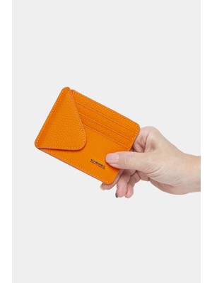 Massarelli Rewina x Hakiki Deri Kadın Cüzdan ve Kartlık Turuncu MCZ9111