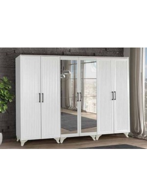 Yuvaset Home Inci 6 Kapılı Aynalı Gardırop