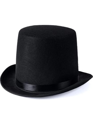 Esranın Dünyası Yetişkinler Için Siyah Renk Ringmaster Sihirbaz Şapkası Fötr Şapka 15 cm