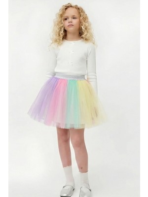 Esila Kids Kız Çocuk Etek Renkli Tütü Etek Parti ve Özel Gün Için Etek 2-6 Yaş