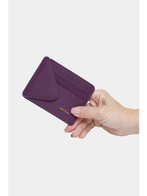 Massarelli Rewina x Hakiki Deri Kadın Cüzdan ve Kartlık Mor MCZ9111