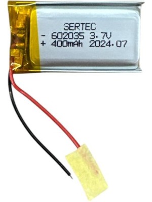 602035 3.7V 400MAH Li-Polymer Pil (DEVRELI/1.5A) Midastech