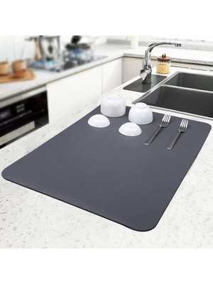 MidasTech Kaymaz Tabanlı Çok Amaçlı Su Emici Sihirli Tezgah Üstü Bulaşık Yıkama Kurulama Kurutma Mat�